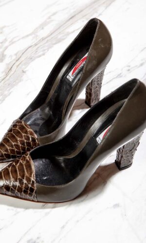 Zapato Verde Serpiente