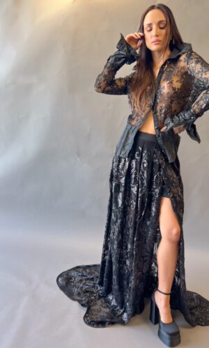 BLUSA Y POLLERA LENTEJUELAS