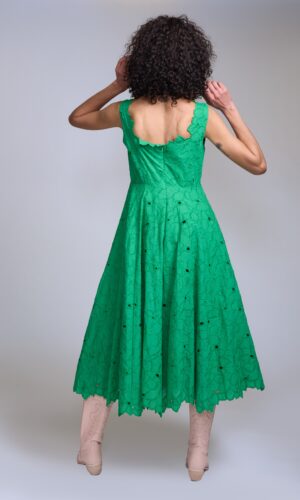 Vestido verde de broderie - Carola Pino Boutique
