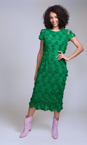Vestido midi verde de encaje - Carola Pino Boutique
