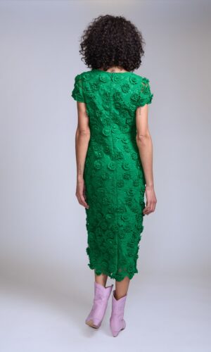Vestido midi verde de encaje - Carola Pino Boutique