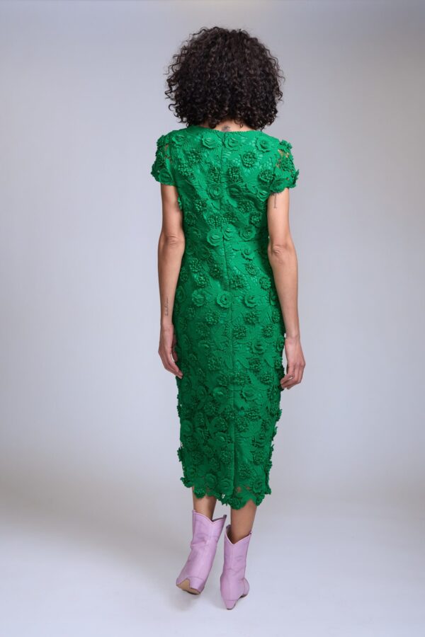 Vestido midi verde de encaje - Carola Pino Boutique