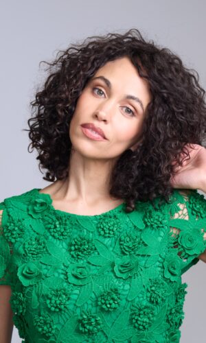 Vestido midi verde de encaje - Carola Pino Boutique