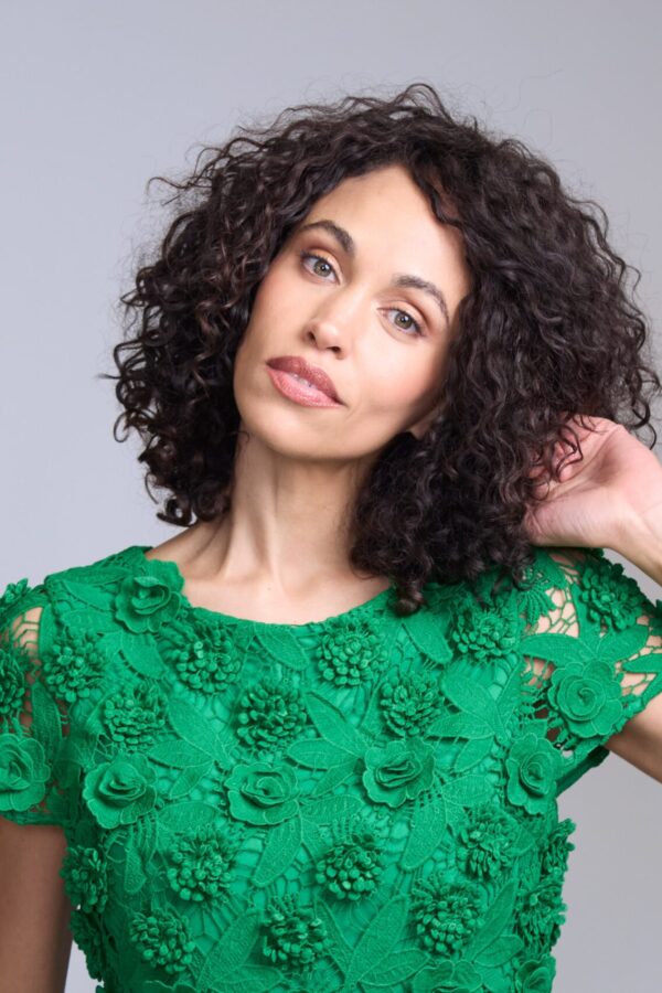 Vestido midi verde de encaje - Carola Pino Boutique
