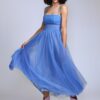 Vestido midi en tul azul - Carola Pino Boutique