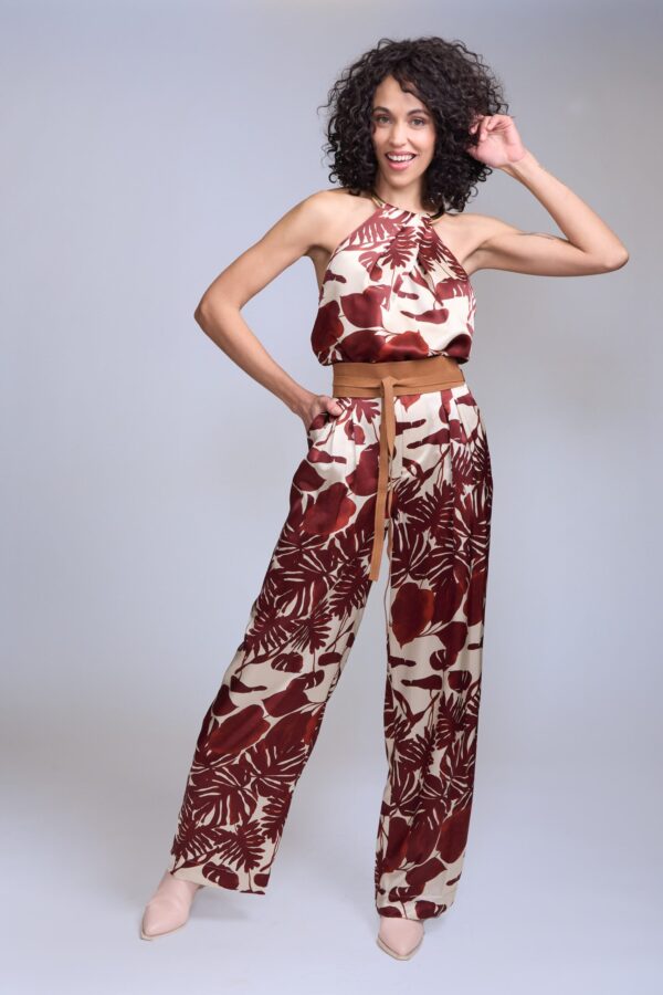 Conjunto de top halter y pantalón palazzo - Carola Pino Boutique