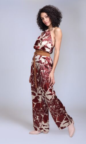 Conjunto de top halter y pantalón palazzo - Carola Pino Boutique