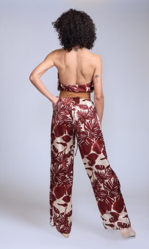 Conjunto de top halter y pantalón palazzo - Carola Pino Boutique