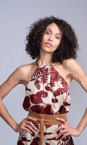 Conjunto de top halter y pantalón palazzo - Carola Pino Boutique