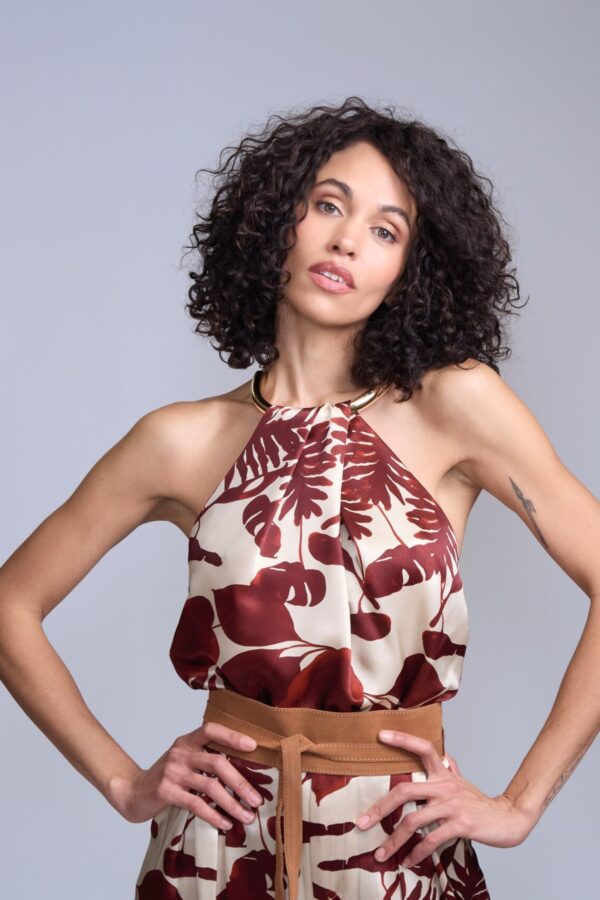 Conjunto de top halter y pantalón palazzo - Carola Pino Boutique