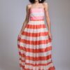 Vestido maxi strapless a rayas - Carola Pino Boutique