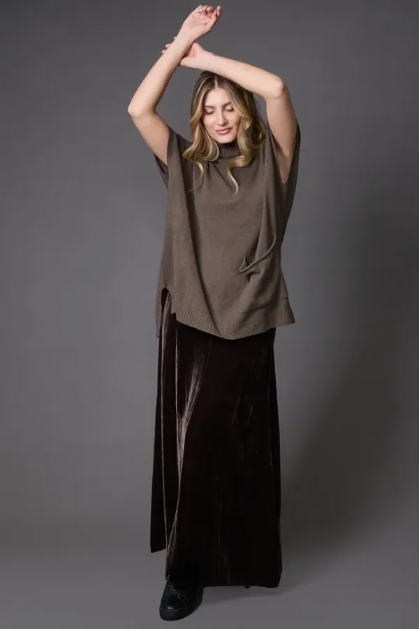 TEJIDO Y FALDA TERCIOPELO CAFÉ