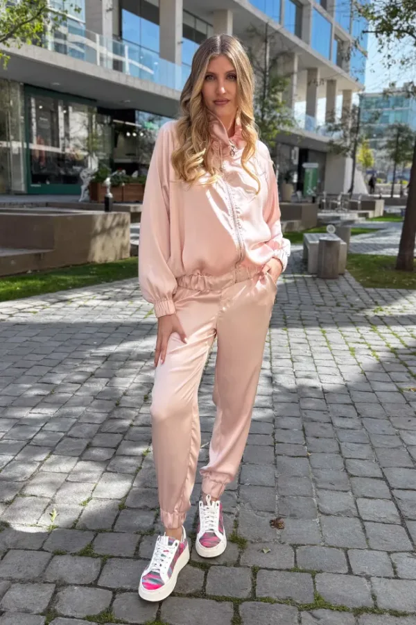 Total look en satén rosa - Carola Pino Boutique