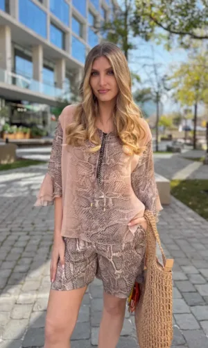 Blusa combinada con short - Carola Pino Boutique