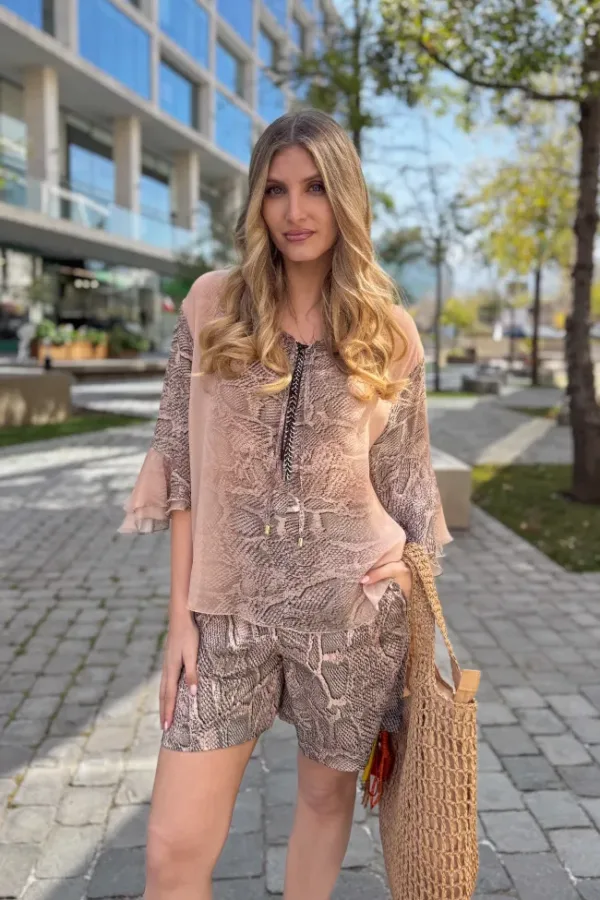 Blusa combinada con short - Carola Pino Boutique