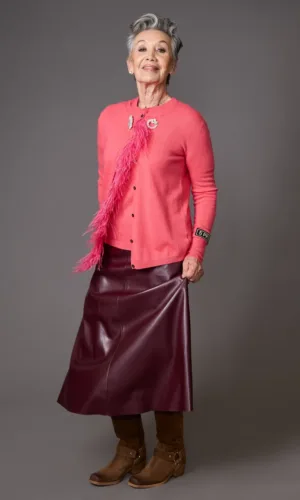 Twin set y pollera ecocuero